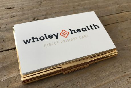 Wholey Health logo business cards